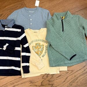 Crewcuts Blue Henley and Green Quilted Pullover Set
